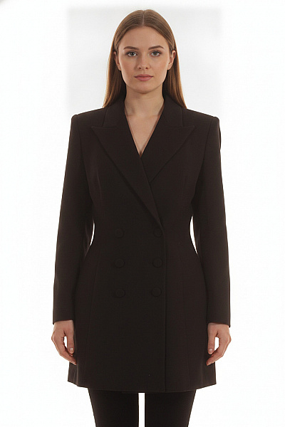ZARA Dámský černý Dvouřadý Elegantní Kabát Polyesterový Vel. L