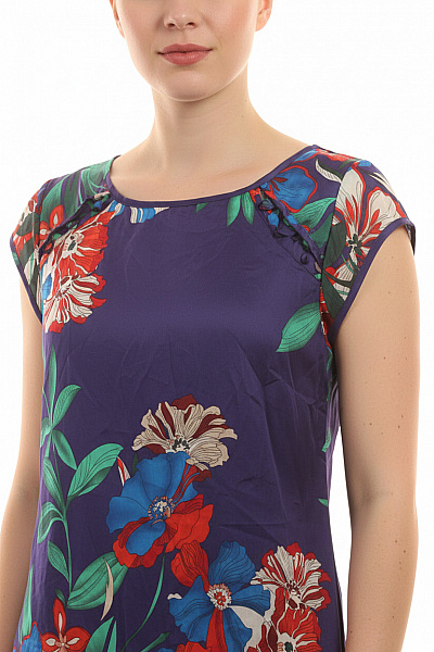 Wallis Fialové šaty Bez Rukávů Květované Volnočasové Letní Velikost 42