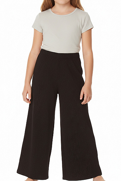 Weekday Dívčí široké Kalhoty černé Polyesterové Velikost 34