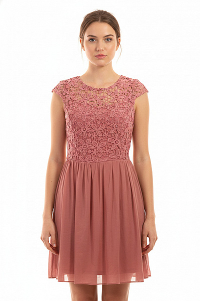 ONLY Růžové Krajkové Koktejlové šaty Letní Boho Vel. 38