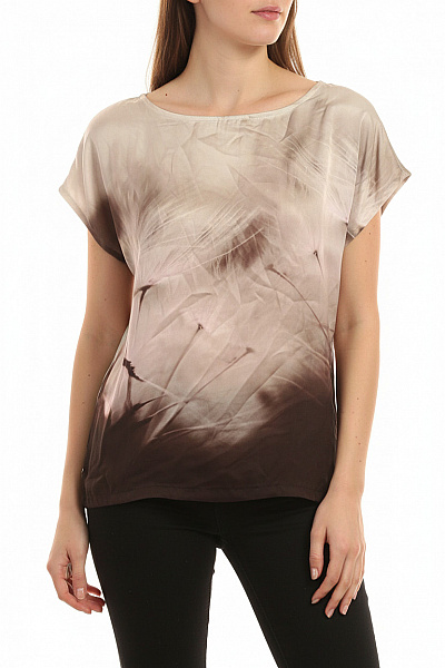 Dámská Halenka S Krátkým Rukávem A Potiskem Velikost 40