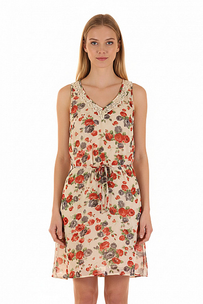 ONLY Dámské šaty Bez Rukávů Květované S Páskem Letní Boho Vel. 34