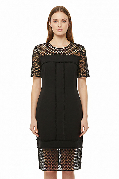 By Malene Birger černé Krajkové Elegantní Koktejlové Pouzdrové šaty Velikost 40