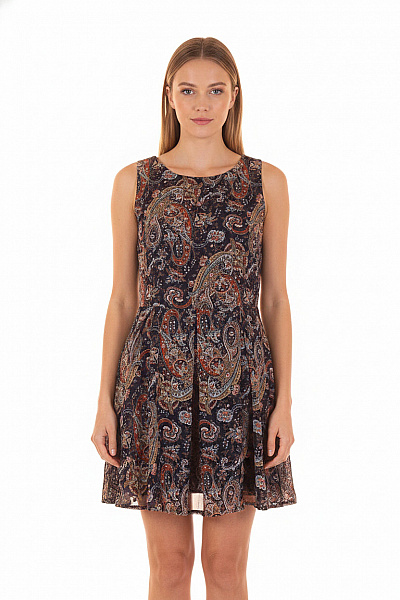GLAMOROUS Šaty Bez Rukávů S Paisley Vzorem, Letní, Boho, Mini, Volnočasové Velikost S