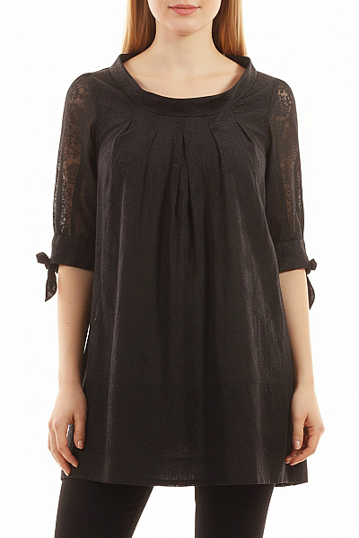 NOA NOA Dámská Halenka Krátký Rukáv černá Krajková Volná Velikost M