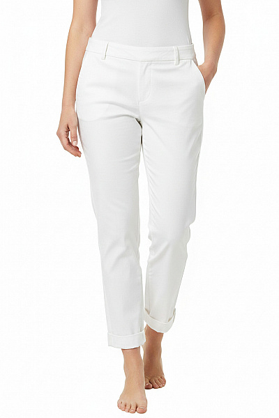 Dámské Bílé Plátěné Kalhoty Volnočasové Rovné Vel. 42