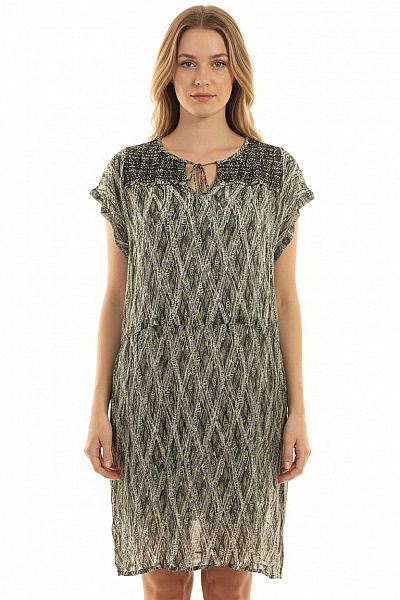 NOA NOA Dámské šaty Tunikové Krátké S Krátkým Rukávem Volnočasové Boho Vel. 38