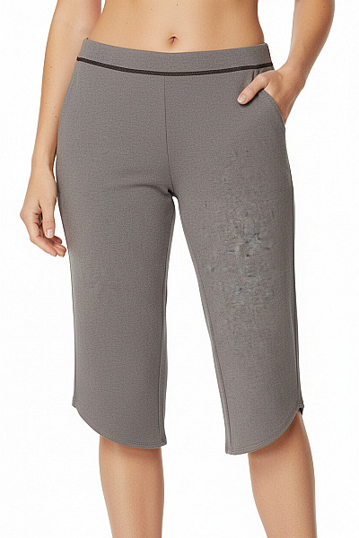 Calvin Klein Dámské šedé Viskózové Volnočasové Tříčtvrteční Legínové Kalhoty Velikost 29