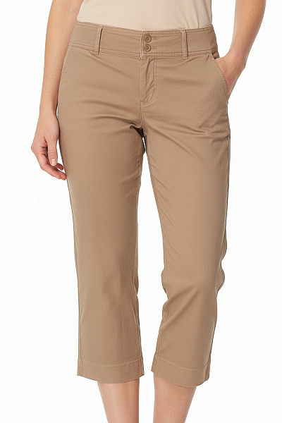 Gap Dámské Bavlněné Tříčtvrteční Kalhoty Volnočasové S Kapsami Béžové Velikost 12