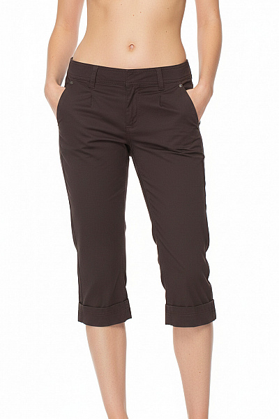 S.OLIVER Dámské Bavlněné Kraťasy Pod Kolena Volnočasové S Kapsami Hnědé Vel. 32