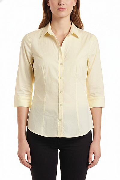 Marc O´Polo Dámská Bavlněná Košile žlutá Puntíkovaná Elegantní Slim Fit Velikost EU 34