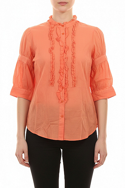 LEVIS Oranžová Pruhovaná Košile S Volánky A Stojáčkem Vel. EU L