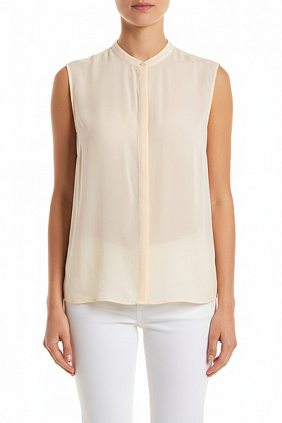 Filippa K. Dámská Béžová Průhledná Košile Bez Rukávů Elegantní Vel. EU S
