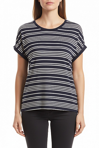 TOMMY HILFIGER Dámské Tričko S Krátkým Rukávem A Pruhy Velikost EU L