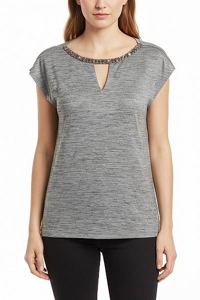 Next Dámská Halenka Bez Rukávů S Kamínky A Výstřihem Do V šedá Velikost EU M