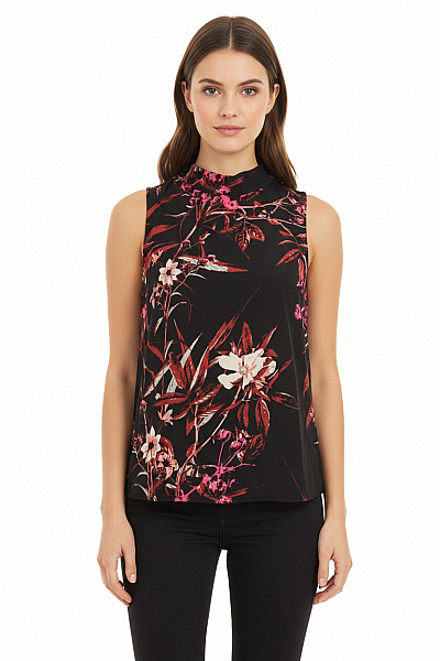 Gestuz Dámská Halenka Bez Rukávů S Květinovým Potiskem Velikost EU 36