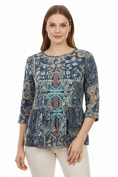 Next Dámská Halenka S Dlouhým Rukávem A Potiskem Modrá Boho Velikost EU L