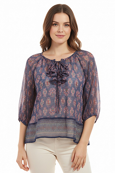 Hollister Dámská Halenka S Dlouhým Rukávem A Potiskem Boho Volná Velikost EU M