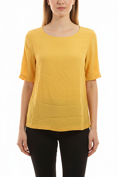 Minimum Dámská Halenka žlutá Krátký Rukáv Viskóza Velikost EU 38