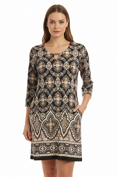 Wallis Dámské šaty S Dlouhým Rukávem A Kapsami Boho Květované Vel. M