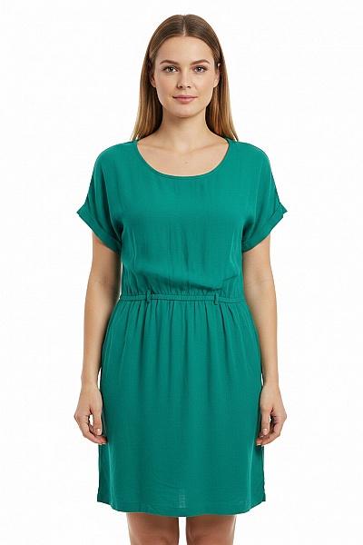 MANGO Zelené šaty S Krátkým Rukávem A Páskem Volnočasové Letní Vel. M