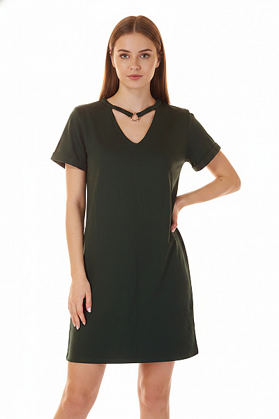 Bershka Dámské šaty Tričkové Zelené Krátký Rukáv Vel. Xs