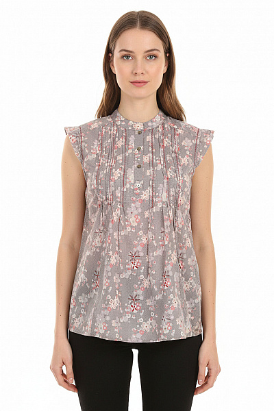 Next Dámská Halenka Bez Rukávů Květinová šedá Vel. 42