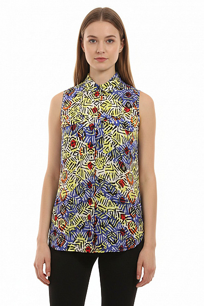 Next Dámská Vzorovaná Košile Bez Rukávů Letní Vel. 38