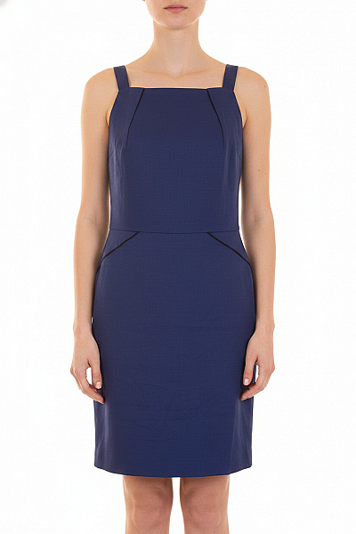 Donna Karan Modré šaty Na Ramínka Pouzdrové Elegantní Letní Vel. 4