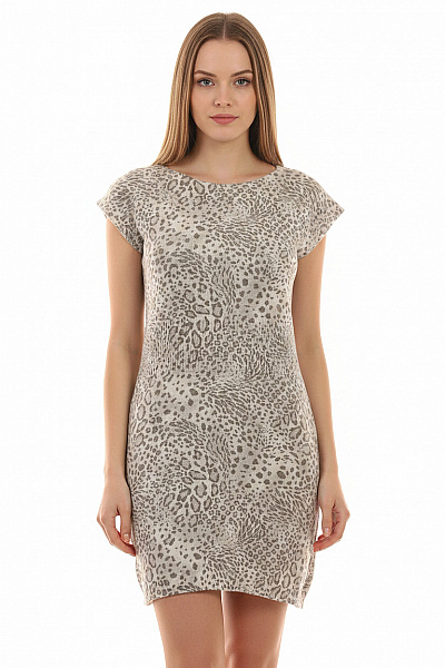 River Island Dámské šaty Tričkové Zvířecí Vzor šedé Letní Volnočasové Vel. 38
