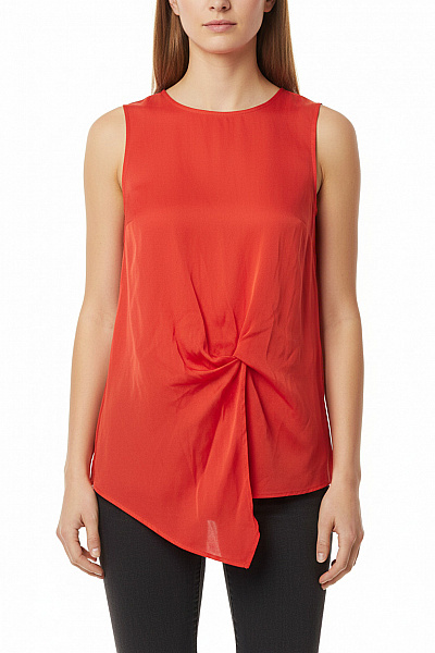 Next Dámská Halenka Bez Rukávů červená S Uzlem Elegantní Polyesterová Vel. 40