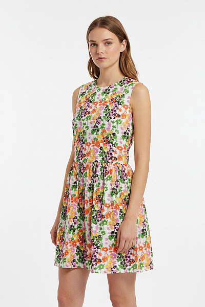 River Island Dámské šaty Bez Rukávů Květované Letní Volnočasové Bavlněné Vel. 34