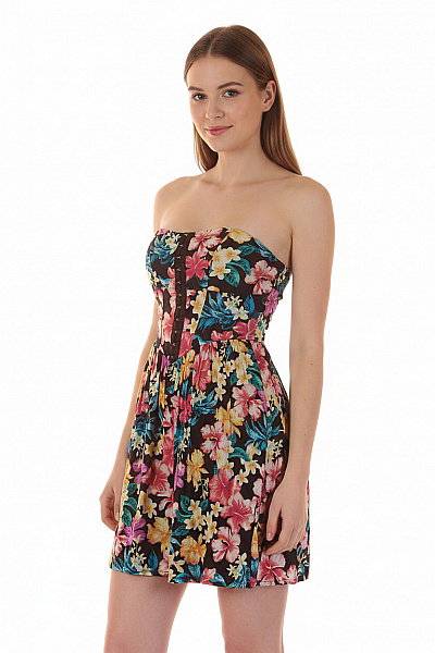 Bershka šaty Květované Korzetové Krátké Letní Vel. XS