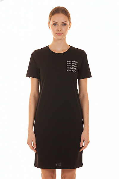 River Island Dámské Tričkové šaty černé S Potiskem Vel. 34