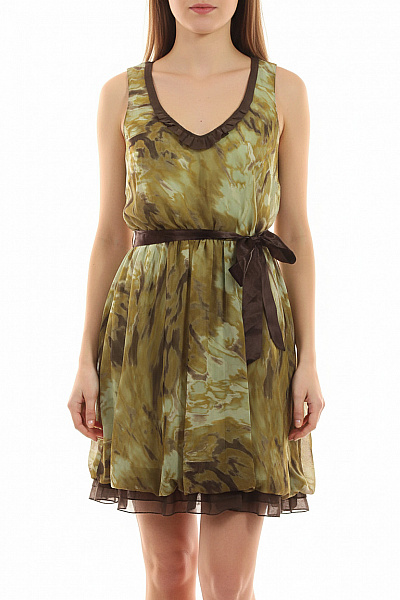 Steps Šaty Bez Rukávů S Páskem Batikované Letní Velikost 40