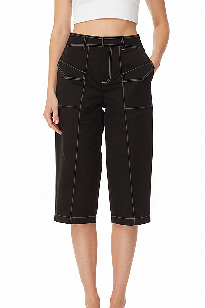 Asos Dámské černé Kraťasy Cargo S Vysokým Pasem Volnočasové Velikost 36