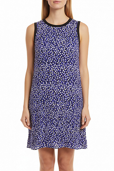 InWear Dámské šaty Bez Rukávů Modré Puntíkované Volnočasové Velikost 40