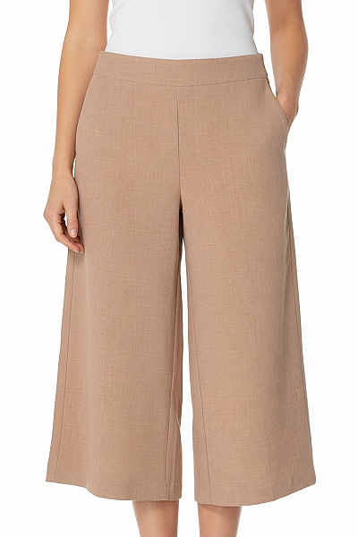 ZARA Dámské Béžové široké Volnočasové Elegantní Kalhoty Pod Kolena Velikost L