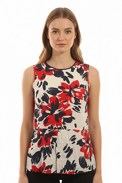 MANGO Dámská Halenka Bez Rukávů S Květinovým Potiskem Velikost M