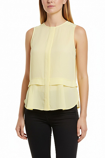 Dámská Halenka Bez Rukávů žlutá Volná Vel. 38