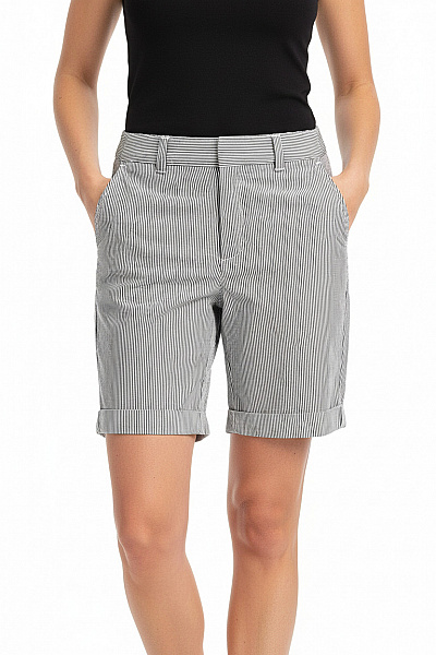 TOMMY HILFIGER Dámské Kraťasy Pruhované Volnočasové S Kapsami Velikost M