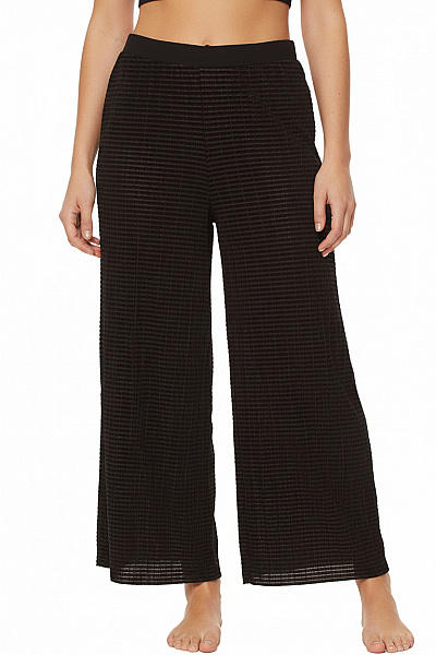 Weekday Dámské černé žebrované Volné Kalhoty Vel. L