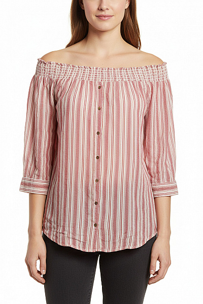 Next Dámská Halenka S Dlouhým Rukávem Pruhovaná červená Velikost 40