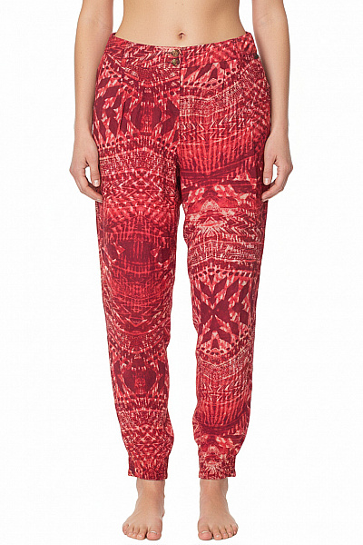 TOM TAILOR Dámské Volnočasové Kalhoty červené S Potiskem Vel. 29