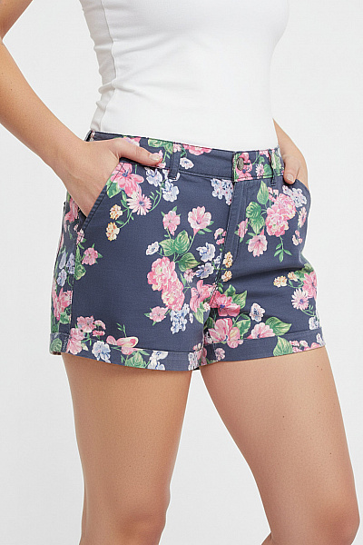 Pepe Jeans Dámské Kraťasy Květinové Volnočasové S Potiskem Krátké Velikost L