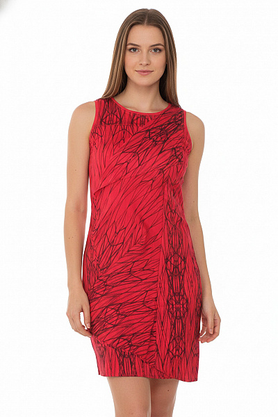 Donna Karan Dámské šaty Bez Rukávů červené Asymetrické Volnočasové Vel. 4