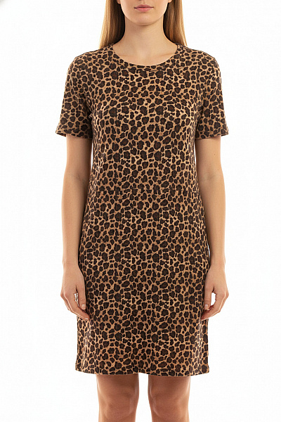 ONLY Dámské šaty Tričkové Zvířecí Vzor Volnočasové Krátké Velikost M