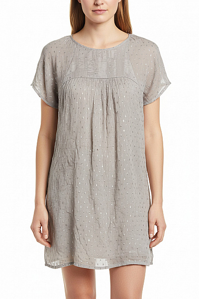 RÜTZOU Dámská Halenka Krátký Rukáv šedá S Flitry Vel. M