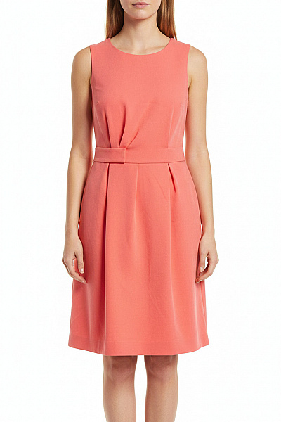 River Woods Růžové šaty Bez Rukávů S Páskem A Plisovanou Sukní Vel. 40