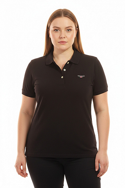 Galvanni Dámské černé Polo Tričko S Krátkým Rukávem A Výšivkou Velikost Xl